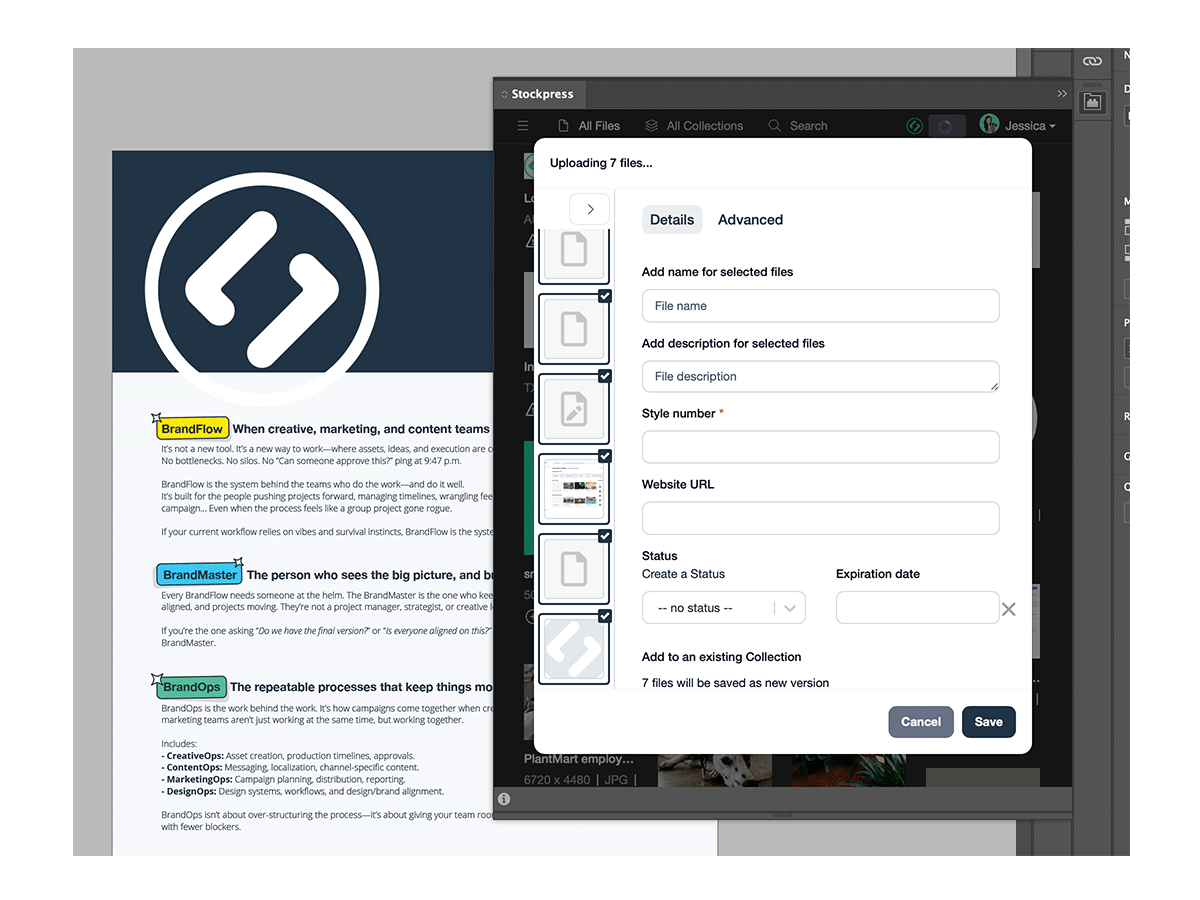 Save changes back to Stockpress—with versions included