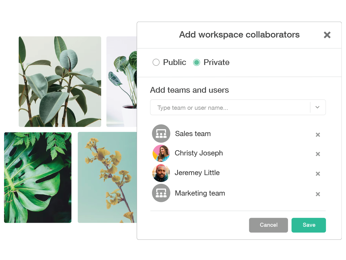 Collaborate on files with the right people.