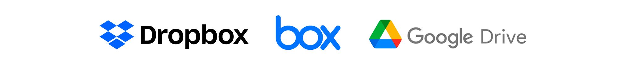 Dropbox, Box, Google Drive integration